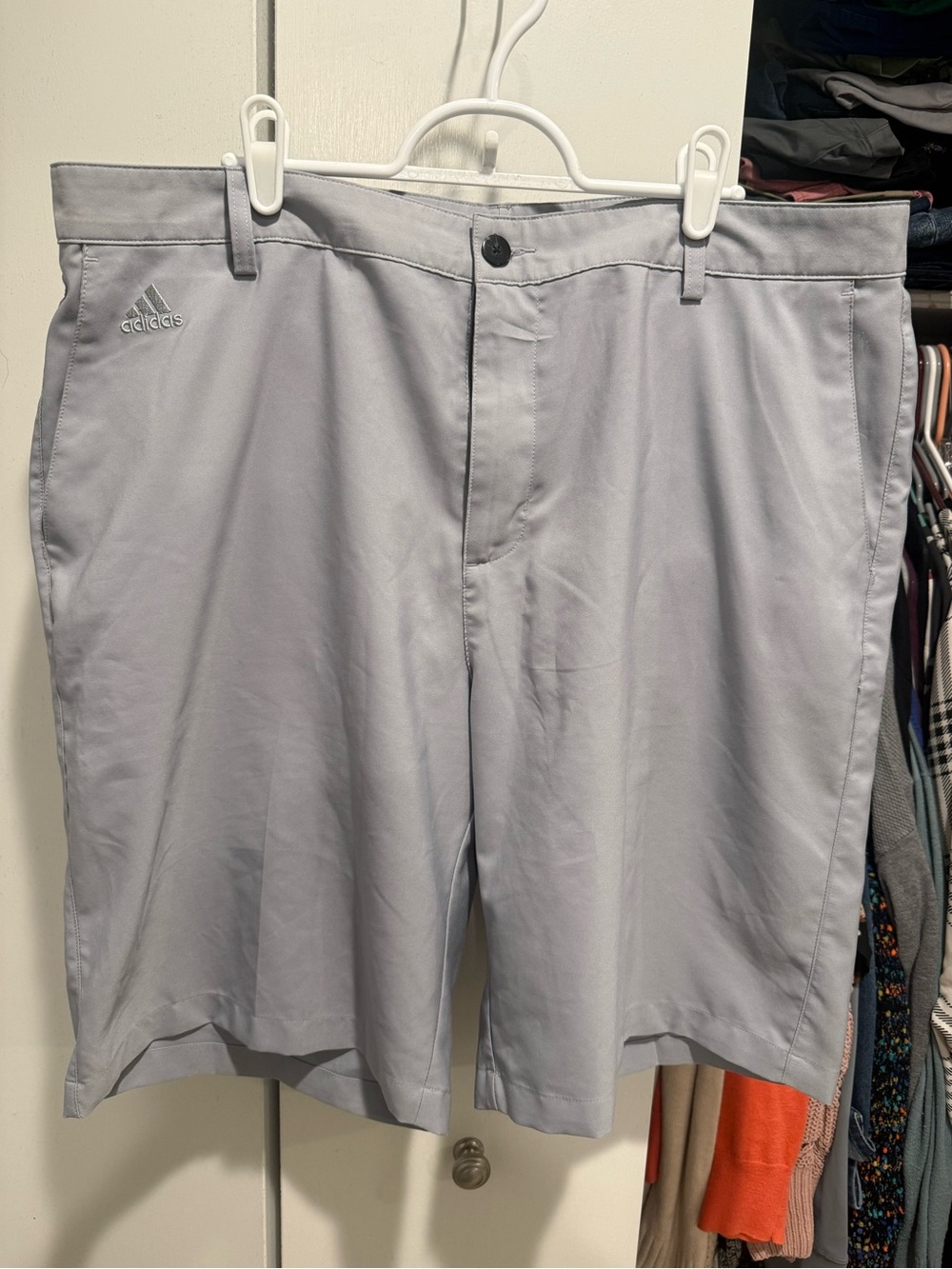 adidas Men's Light Gray Athletic Golf Shorts